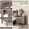 Grey Engineered Wood Farmhouse Nightstand with Dual Drawers and Open Shelf